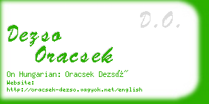 dezso oracsek business card